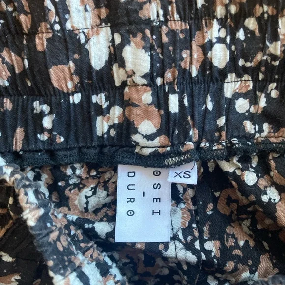 Osei Duro Kpong Trousers in Art Attack Black White Brown Splatter size XS